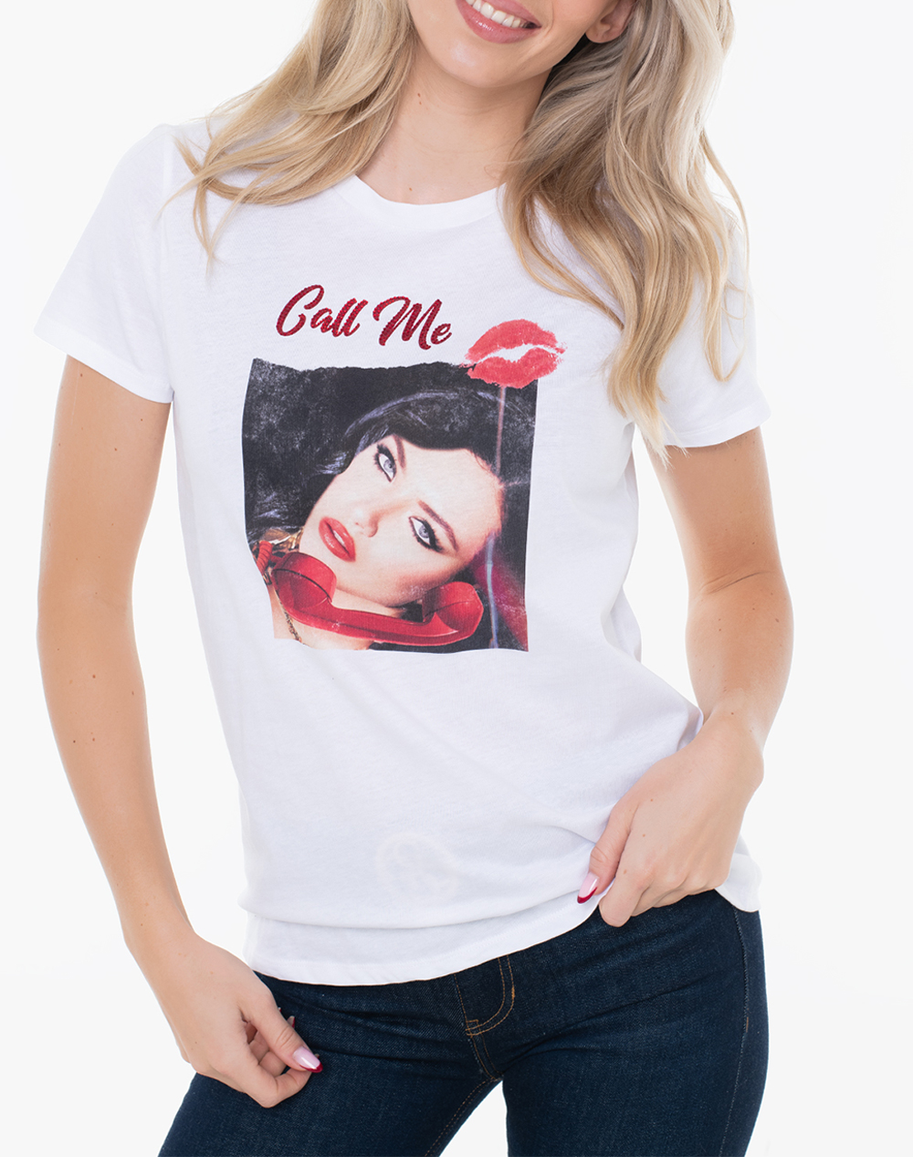 Guess Ss Call Me Easy Tee Μπλουζα Γυναικειο Γυναικα Ρουχα Μπλουζες Τ Shirt White Βαμβακι W6Ri08K9Rm1 G011