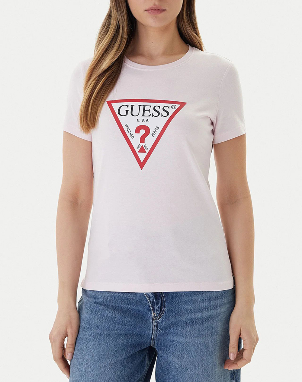 Guess Ss Cn Original Tee Μπλουζα Γυναικειο Γυναικα Ρουχα Μπλουζες Τ Shirt Lightpink Βαμβακι W1Yi1Bi3Z14 A627