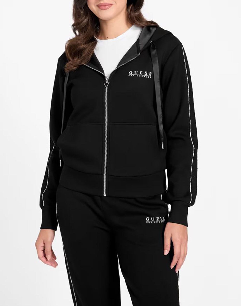 Guess New Hooded Scuba Sweatshirt Φουτερ Γυναικειο Γυναικα Ρουχα Μπλουζες Φουτερ Black Βισκοζ,Με Ελασταν,Συνθετικο W6rq12kbye2 Jblk - Koolfly