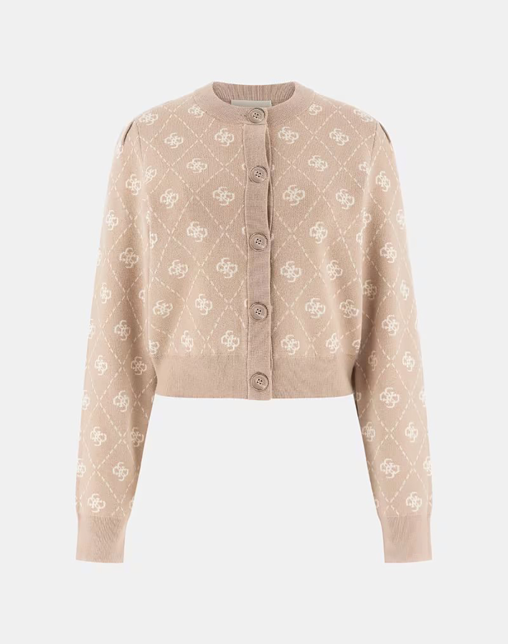 Guess Sarah 4G Ls Cn Cardi Swtr Πλεκτο Γυναικειο Γυναικα Ρουχα Μπλουζες Πλεκτα Biege Μαλλισυνθετικο W4Br0Dz3Jd2 Fnjs