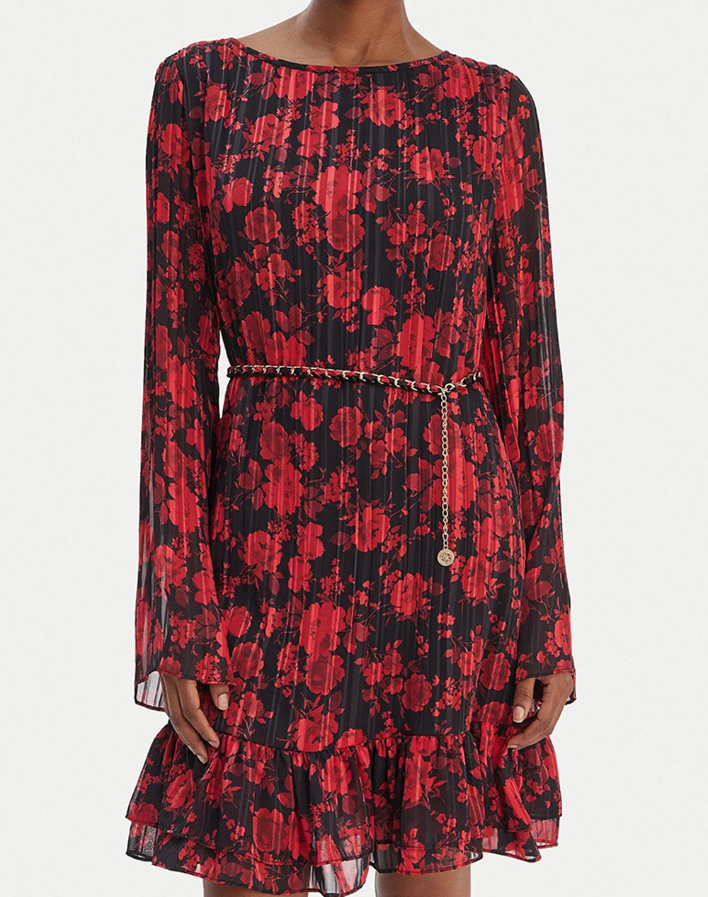 Guess Ls Ilenia Pleat Dress Φορεμα Γυναικειο Γυναικα Ρουχα Φορεματα Red Συνθετικο W6Rk37Wj712 Pm6M