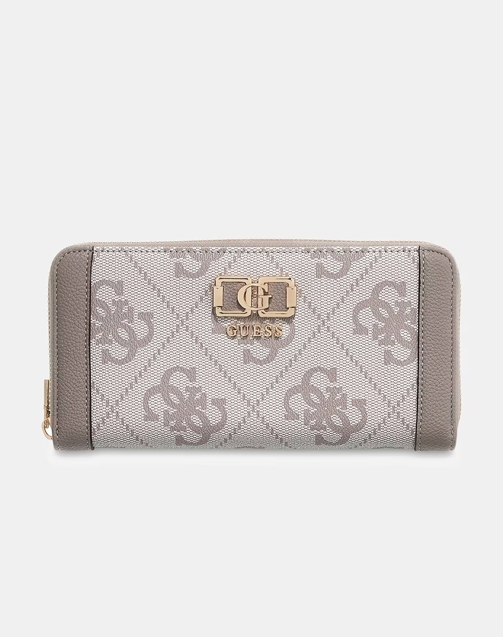 Guess Karnilla Logo Slg Lrg Zip Arnd Πορτοφολι Γυναικειο Γυναικα Αξεσουαρ Πορτοφολια Ecru Δερματινη Swos9901146 Dko - Koolfly