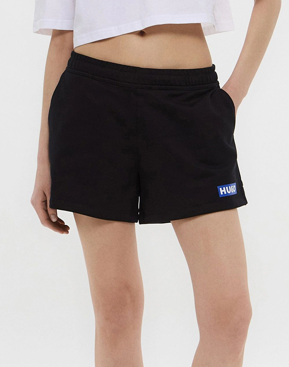 Hugo Classic Shorts_B_1 10249110 01 Γυναικα Αθλητικα Κατω Ενδυση Σορτς / Βερμουδα Black Βαμβακι 50541122 001 - Koolfly