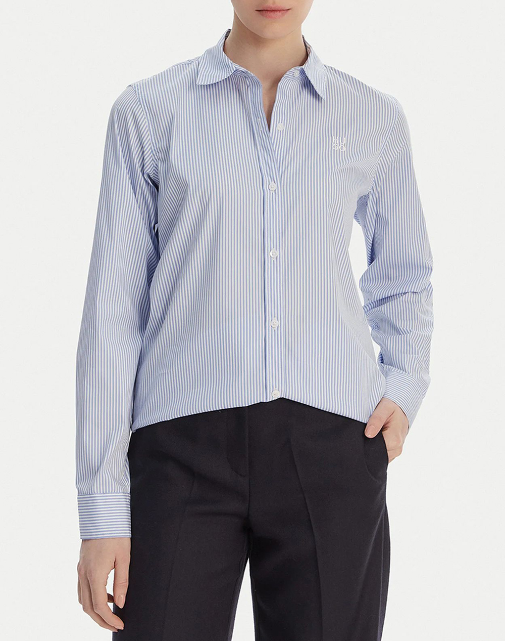 Hugo The Essential Shirt 10275849 01 Γυναικα Ρουχα Πουκαμισα Lightblue Βαμβακιμε Ελαστανσυνθετικο 50552601 973