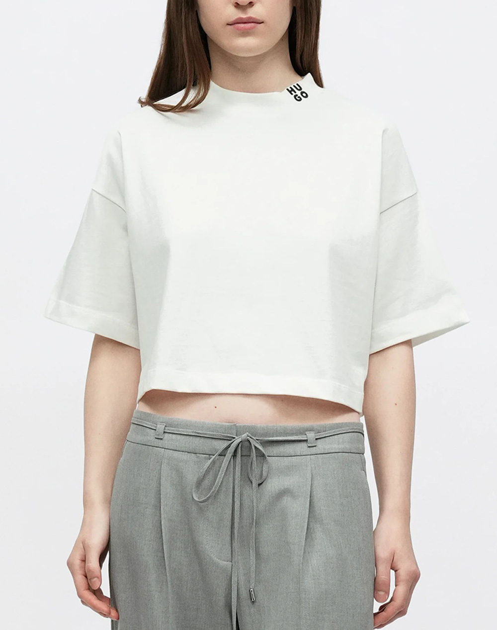 Hugo Damelody 10279228 01 Γυναικα Ρουχα Μπλουζες Τ Shirt White Βαμβακι 50561189 100 - Koolfly