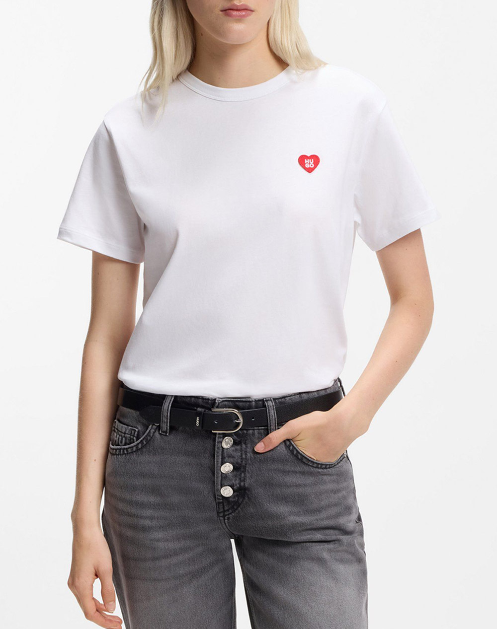 Hugo Damacia_6 10279191 01 Γυναικα Ρουχα Μπλουζες Τ Shirt White Βαμβακι 50562145 100 - Koolfly