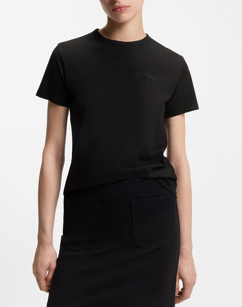 Hugo Damacia_7 10272987 01 Γυναικα Ρουχα Μπλουζες Τ Shirt Black Βαμβακι 50561233 001 - Koolfly