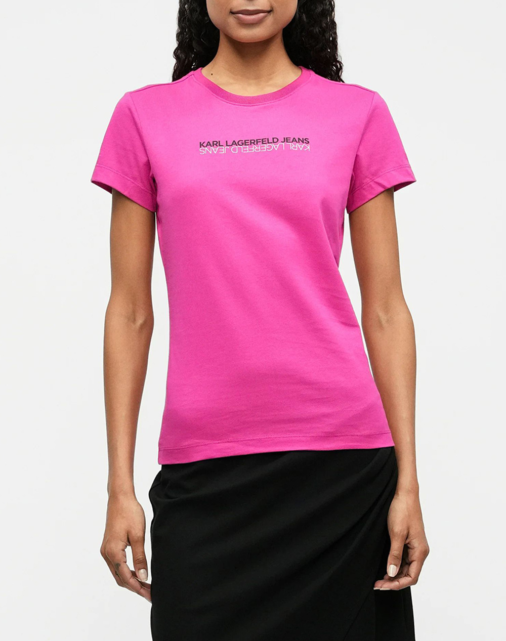 Karl Lagerfeld Jeans Klj Slim Ss Reflection Tee Γυναικα Ρουχα Μπλουζες Τ Shirt Purple Βαμβακι B1W17053 521