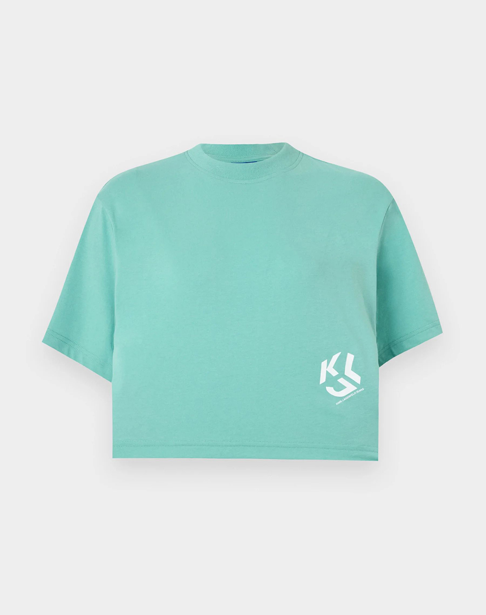 Karl Lagerfeld Jeans Klj Reg Cropped Monogram Tee Γυναικα Ρουχα Μπλουζες Τ Shirt Green Βαμβακισυνθετικο A2W17076 1Ie