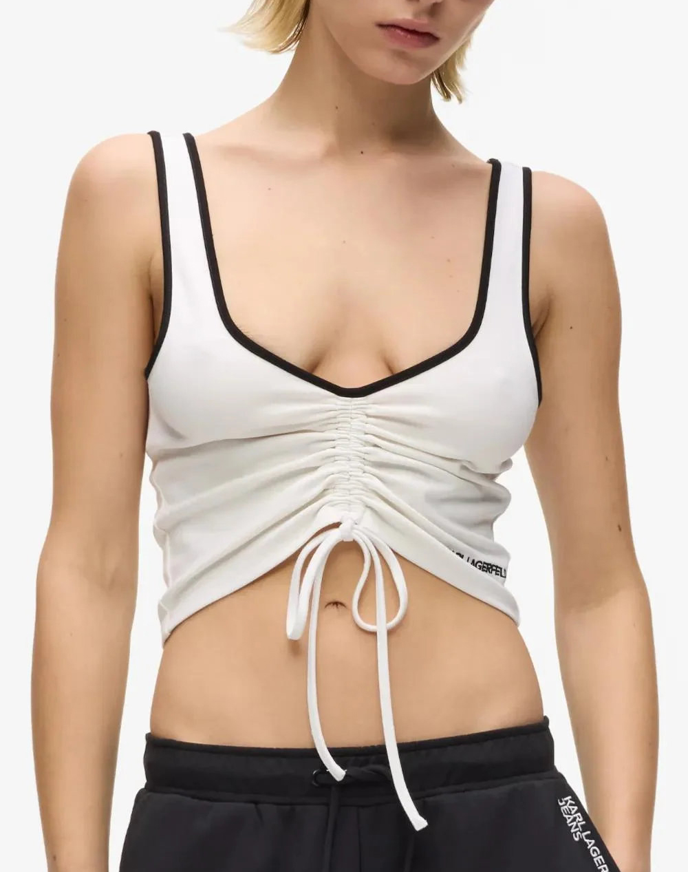 Karl Lagerfeld Jeans Klj Ruched Bralette Γυναικα Ρουχα Μπλουζες Τοπ/Κορμακια White Βισκοζμε Ελαστανσυνθετικο B2W17051 100