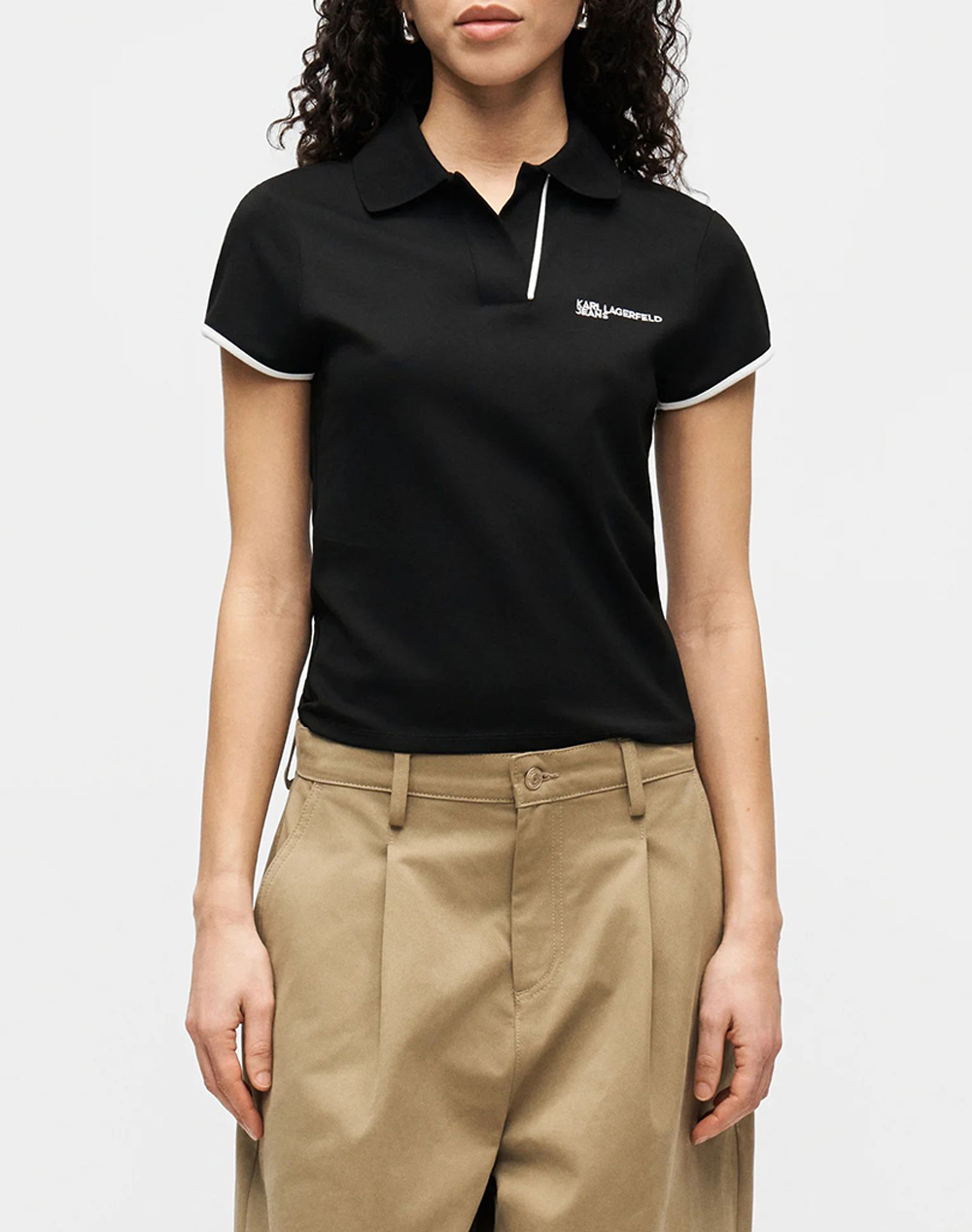 Karl Lagerfeld Jeans Klj Slim Polo Γυναικα Ρουχα Μπλουζες Polo Black Βισκοζμε Ελαστανσυνθετικο B2W17066 999