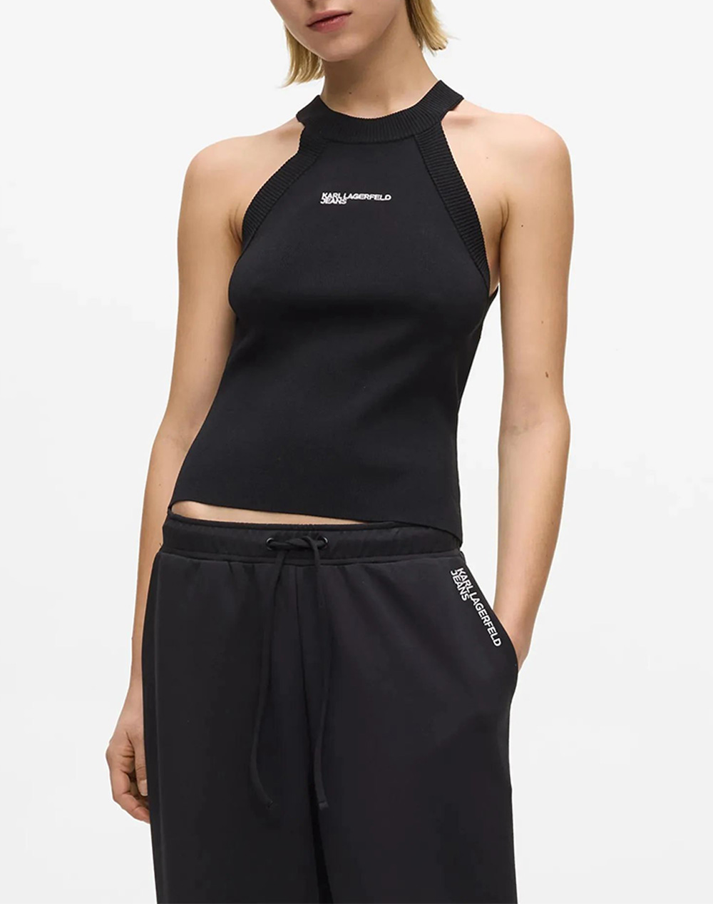 Karl Lagerfeld Jeans Klj Knitted Tank Γυναικα Ρουχα Μπλουζες Τοπ/Κορμακια Black Βισκοζ,Με Ελασταν B2w18022 999 - Koolfly