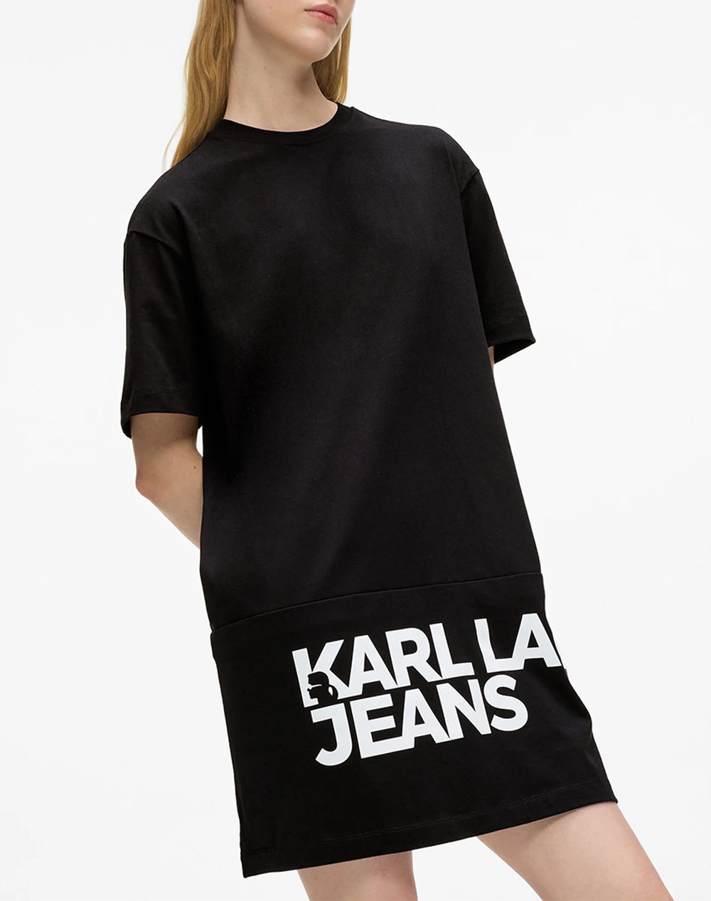 Karl Lagerfeld Jeans Klj Logo Tee Dress Γυναικα Ρουχα Φορεματα Black Βαμβακι B1W13054 999