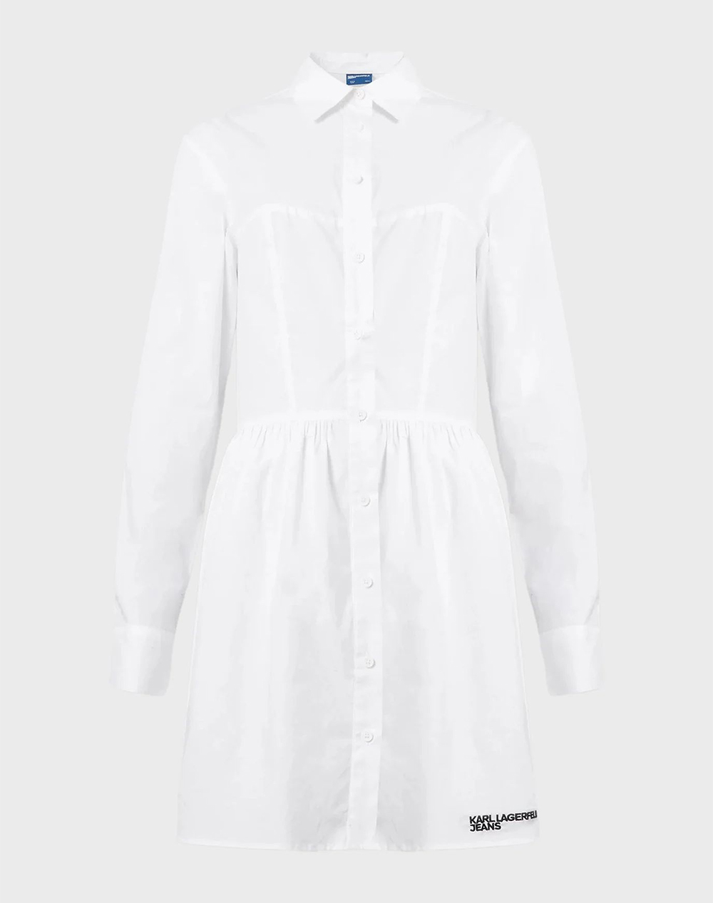 Karl Lagerfeld Jeans Klj Corset Shirtdress Γυναικα Ρουχα Φορεματα White Βαμβακιμε Ελασταν B2W13036 100