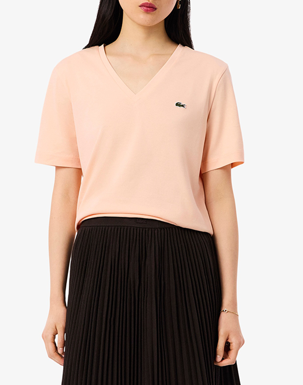 Lacoste Μπλουζα Κμ Tee Shirt Ss Γυναικα Ρουχα Μπλουζες Τ Shirt Coral Βαμβακι 3Tf7300 Big