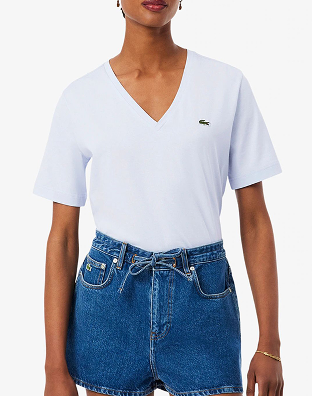 Lacoste Μπλουζα Κμ Tee Shirt Ss Γυναικα Ρουχα Μπλουζες Τ Shirt Lightblue Βαμβακι 3Tf7300 J2G