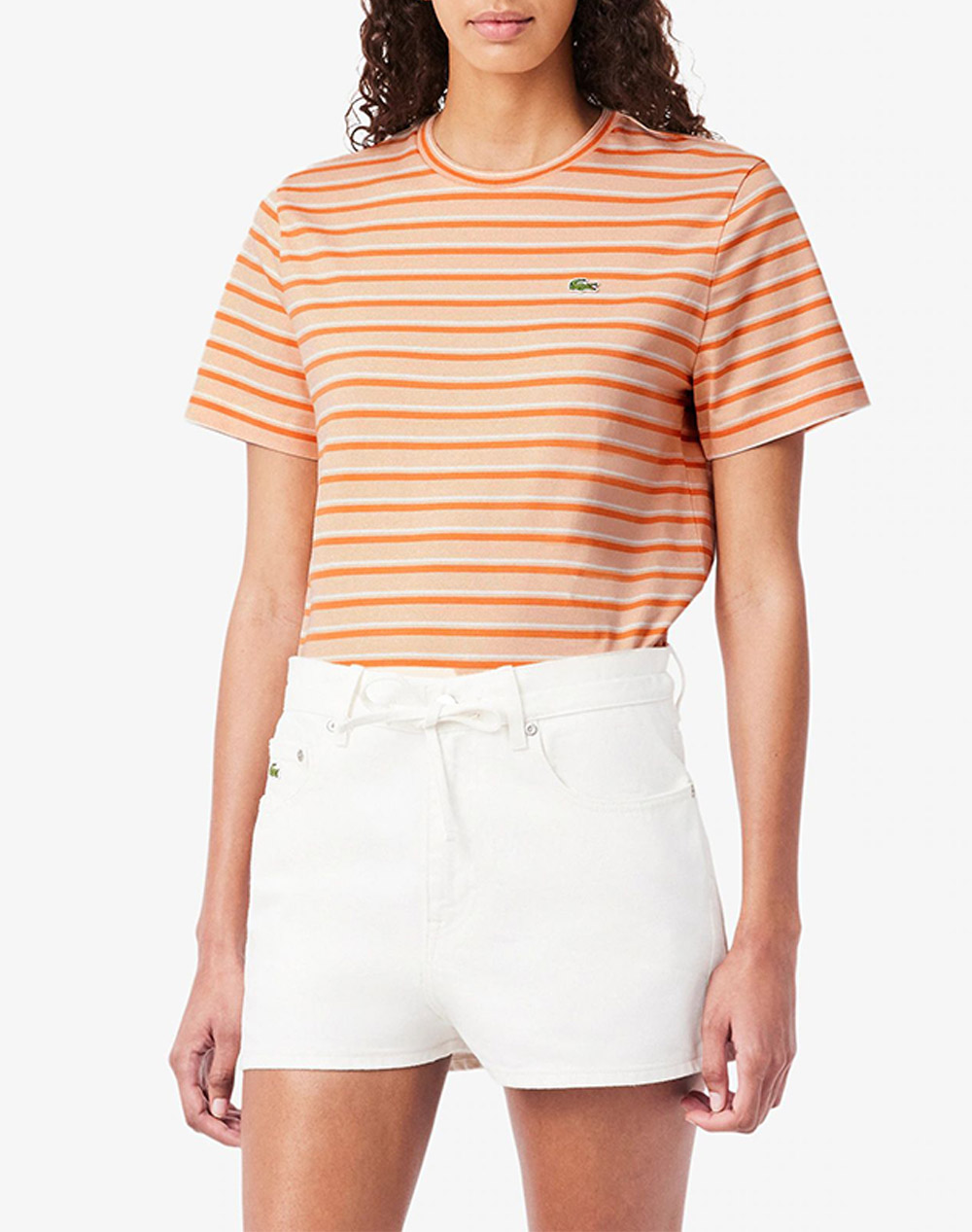 Lacoste Μπλουζα Κμ Tee Shirt Ss Γυναικα Ρουχα Μπλουζες Τ Shirt Coral Βαμβακι 3Tf7574 4Aw