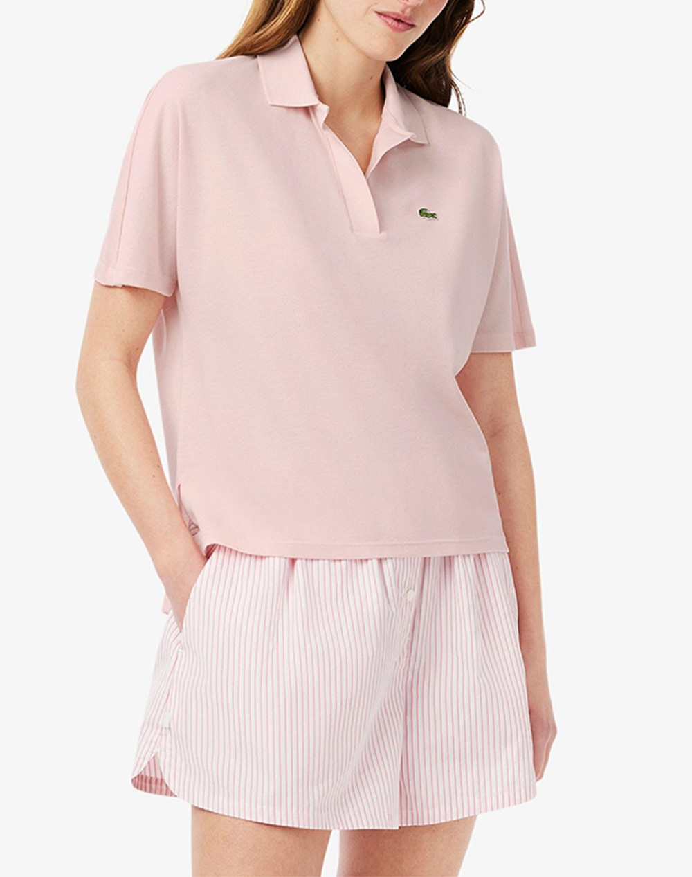 Lacoste Μπλουζα Πολο Κμ Polo Ss Γυναικα Ρουχα Μπλουζες Polo Lightpink Βαμβακισυνθετικο 3Pf1123 Ady