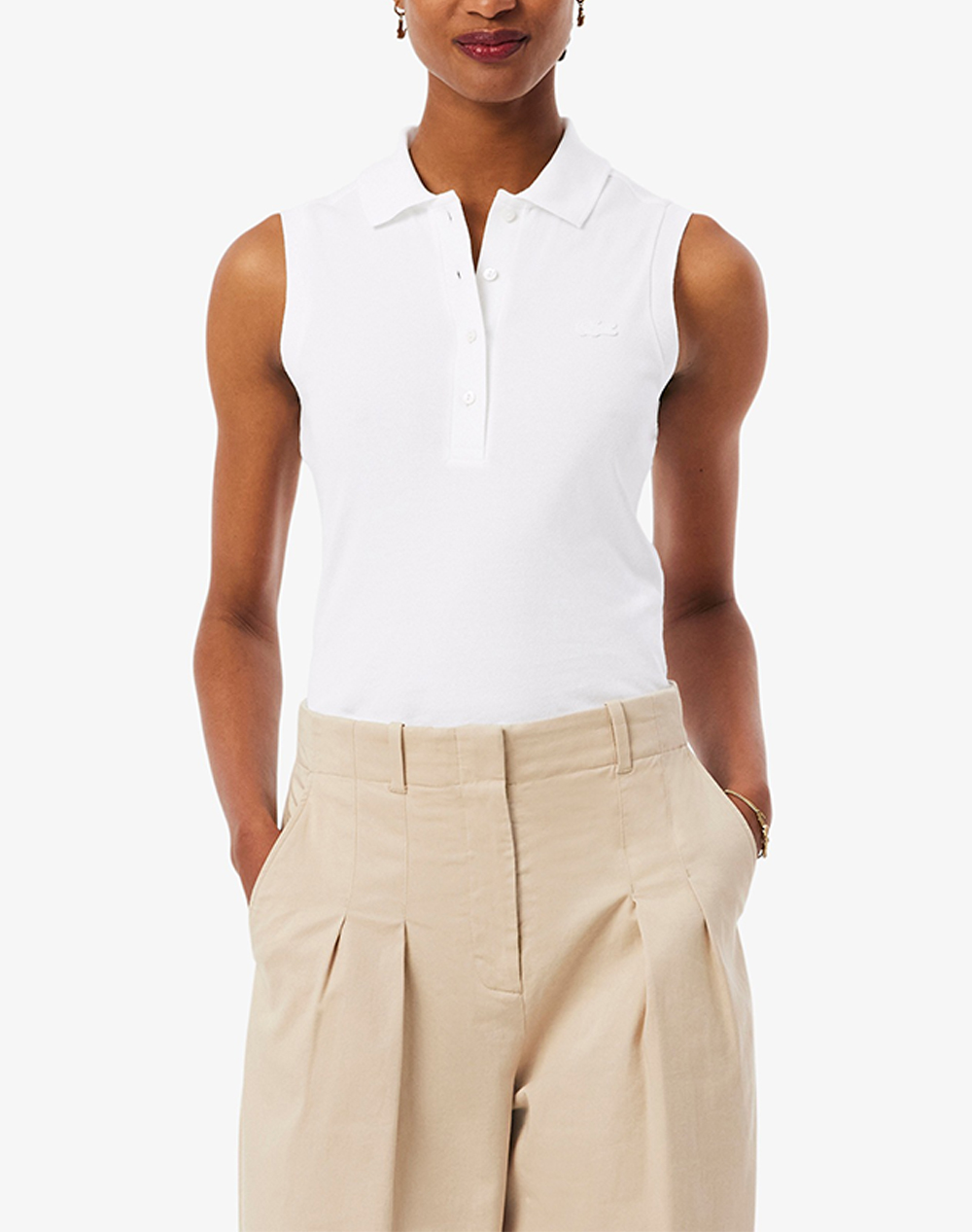 Lacoste Μπλουζα Χμ Polo Ss Γυναικα Ρουχα Μπλουζες Polo White Βαμβακι,Με Ελασταν 3Pf5445 001 - Koolfly