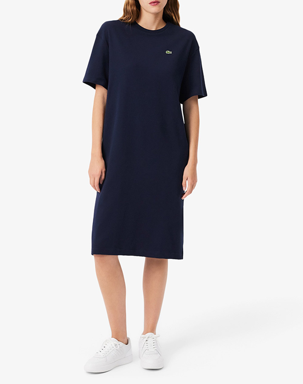 Lacoste Φορεμα Κμ Dress Ss Γυναικα Ρουχα Φορεματα Navyblue Βαμβακι 3Ef2883 166