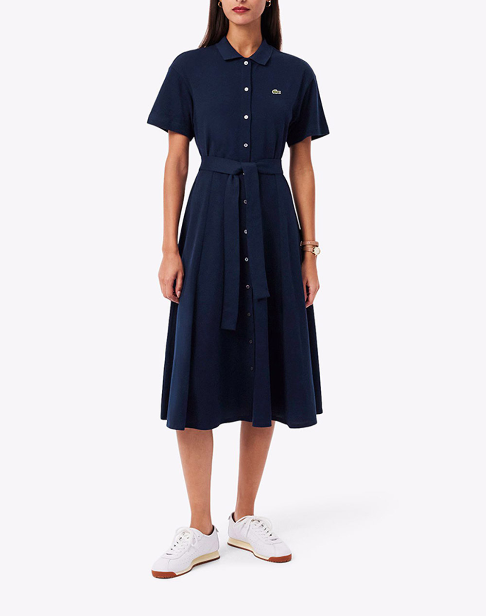 Lacoste Φορεμα Κμ Dress Ss Γυναικα Ρουχα Φορεματα Navyblue Βαμβακι 3Ef9621 166
