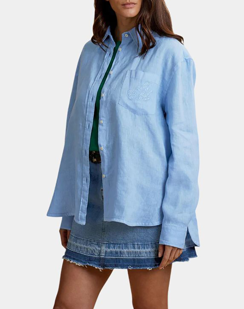 La Martina Πουκαμισο Μμ Woman Shirt L/S Linen Γυναικα Ρουχα Πουκαμισα Lightblue Λινο 3Lmwcc007 07020