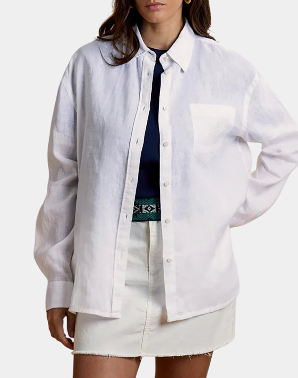 La Martina Πουκαμισο Μμ Woman Shirt L/S Linen Γυναικα Ρουχα Πουκαμισα White Λινο 3Lmwcc007 00001 - Koolfly