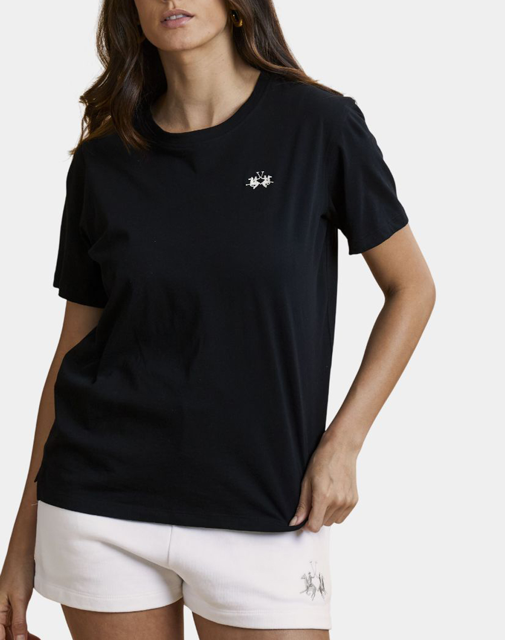 La Martina Μπλουζα T Shirt Κμ Woman T Shirt S/S 40/1 Cotton Γυναικα Ρουχα Μπλουζες Τ Shirt Black Βαμβακι 3Lmwcr002 09999