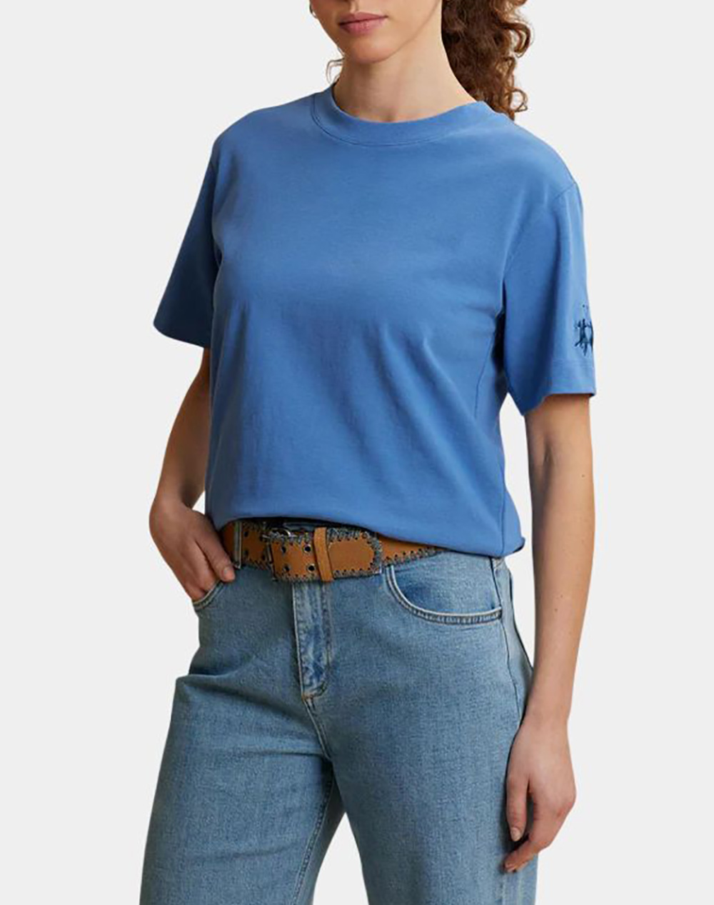 La Martina Μπλουζα T Shirt Κμ Woman T Shirt S/S Crewneck Lgt Γυναικα Ρουχα Μπλουζες Τ Shirt Blue Βαμβακι 3Lmwcr001 07020