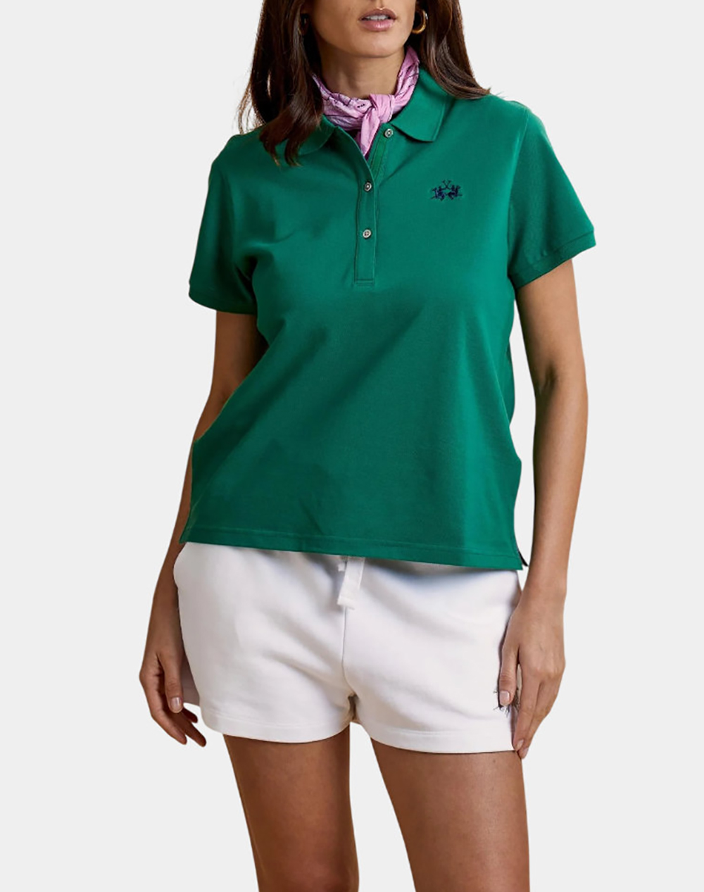 La Martina Μπλουζα Πολο Κμ Woman Polo S/S 30/1 Cotton Piq Γυναικα Ρουχα Μπλουζες Polo Green Βαμβακι 3Lmwcp006 03049