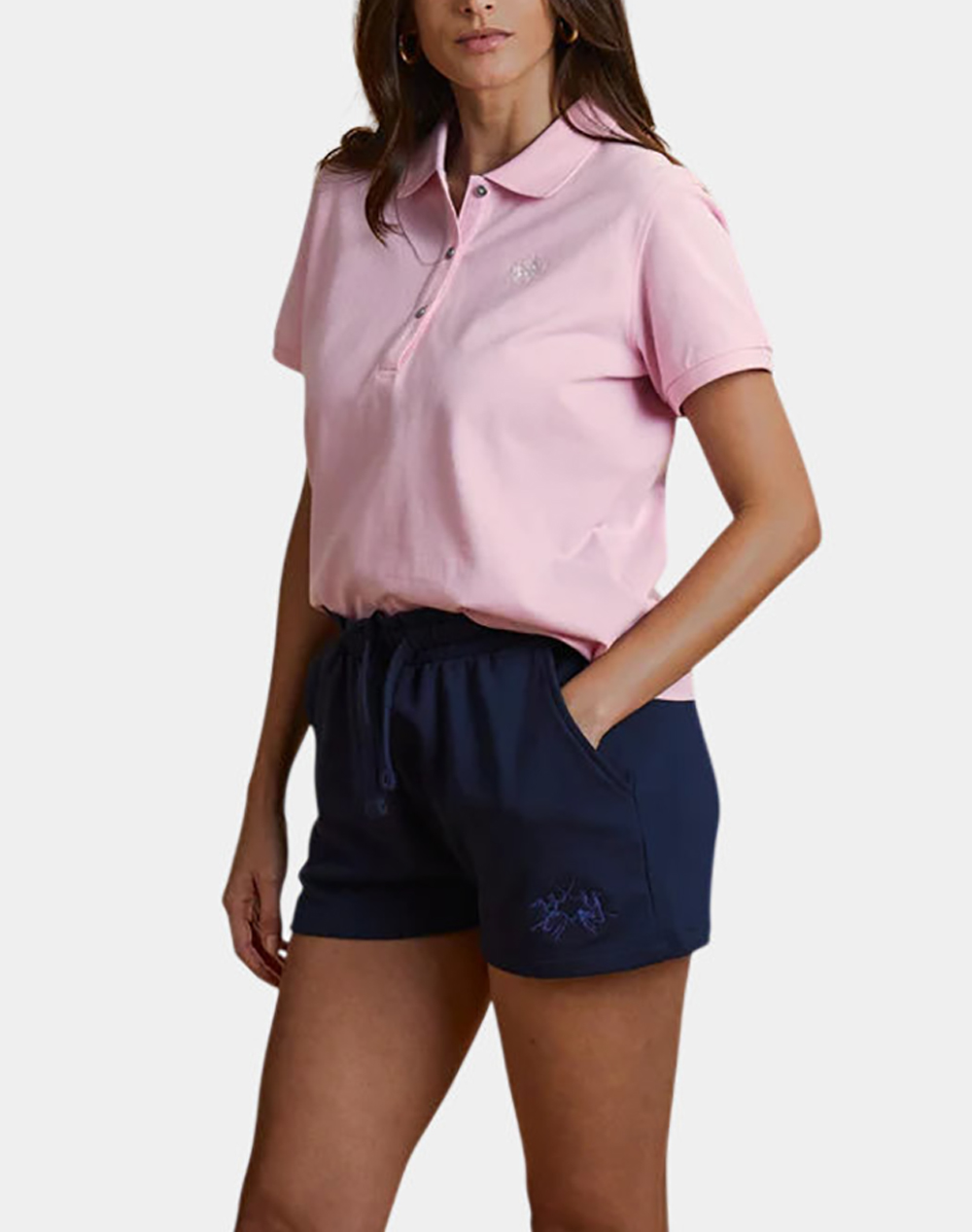 La Martina Μπλουζα Πολο Κμ Woman Polo S/S 30/1 Cotton Piq Γυναικα Ρουχα Μπλουζες Polo Pink Βαμβακι 3Lmwcp006 05221