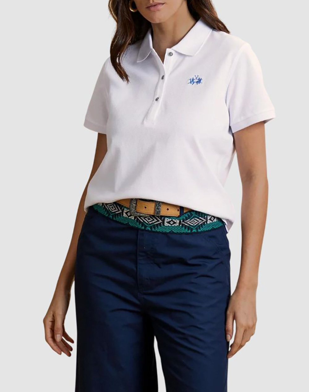 La Martina Μπλουζα Πολο Κμ Woman Polo S/S 30/1 Cotton Piq Γυναικα Ρουχα Μπλουζες Polo White Βαμβακι 3Lmwcp006 00001 - Koolfly