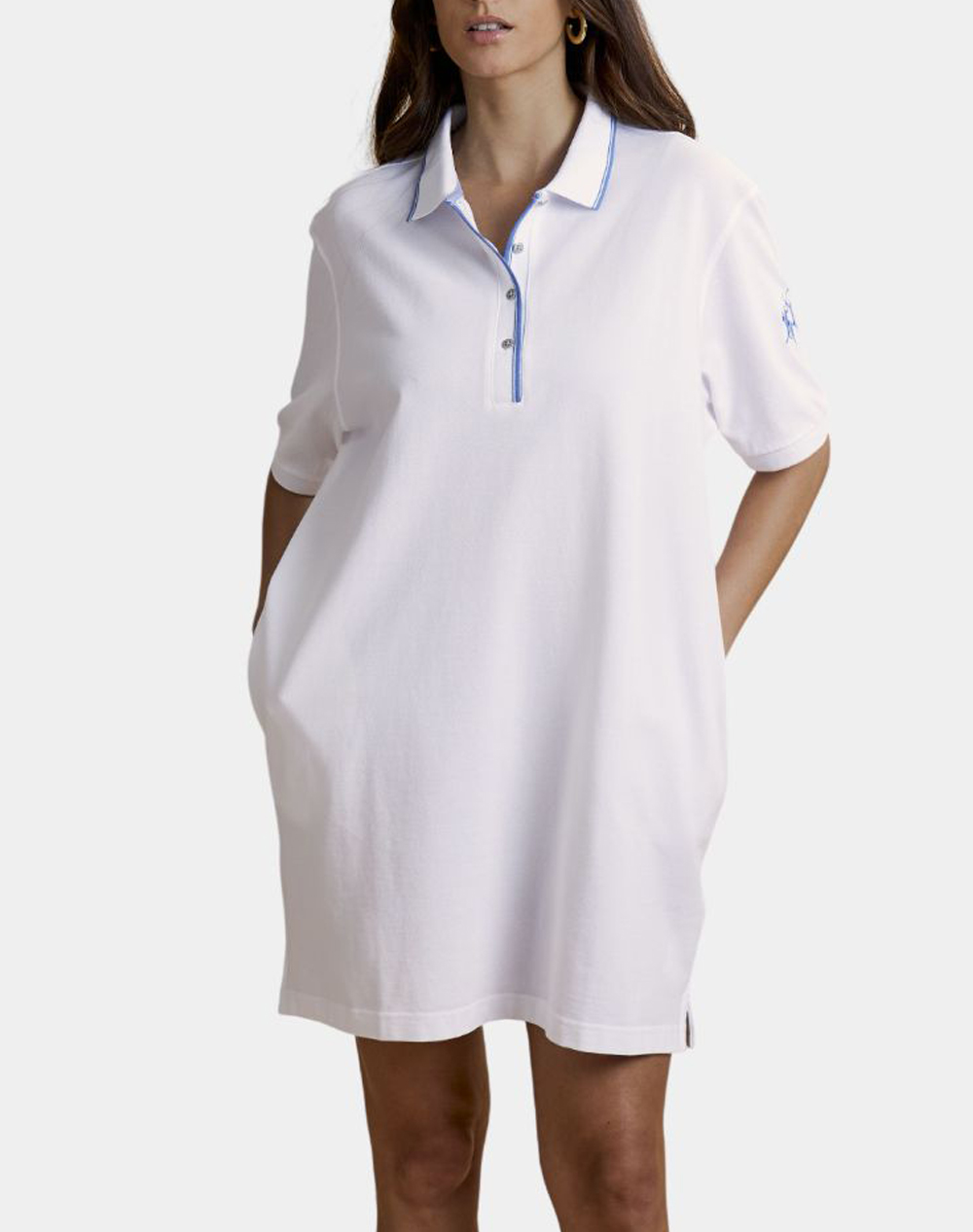 La Martina Φορεμα Woman Dress Cotton Piquet 30/1 Γυναικα Ρουχα Φορεματα White Βαμβακι 3Lmwcd005 00001 - Koolfly