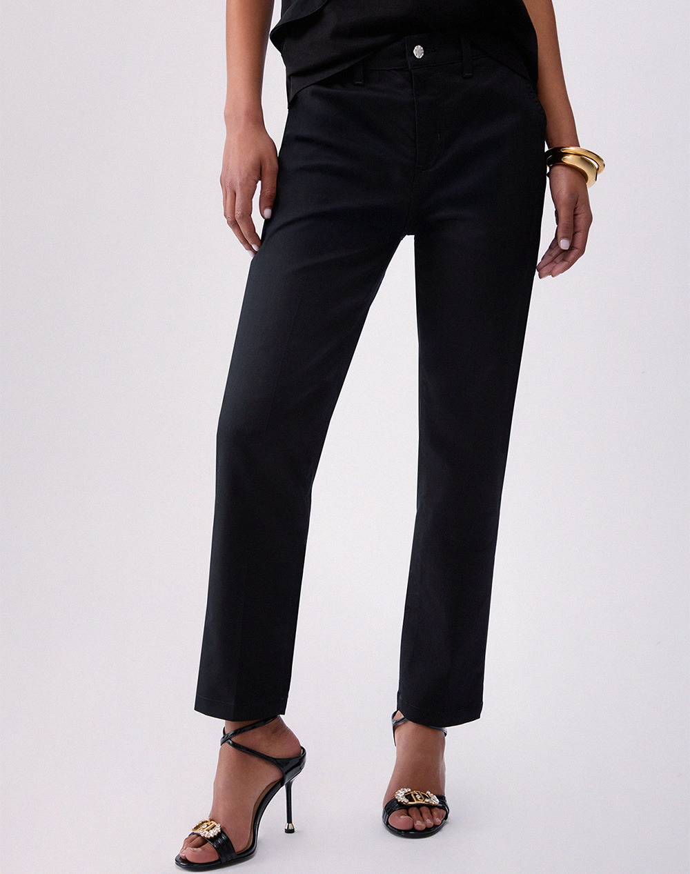 Liu Jo White_Wa6C79_Pant.Chino Capri Hw Παντελονι Γυναικειο Γυναικα Ρουχα Παντελονια Chinos Black Βαμβακιμε Ελαστανσυνθετικο Wa6510T7144 22222