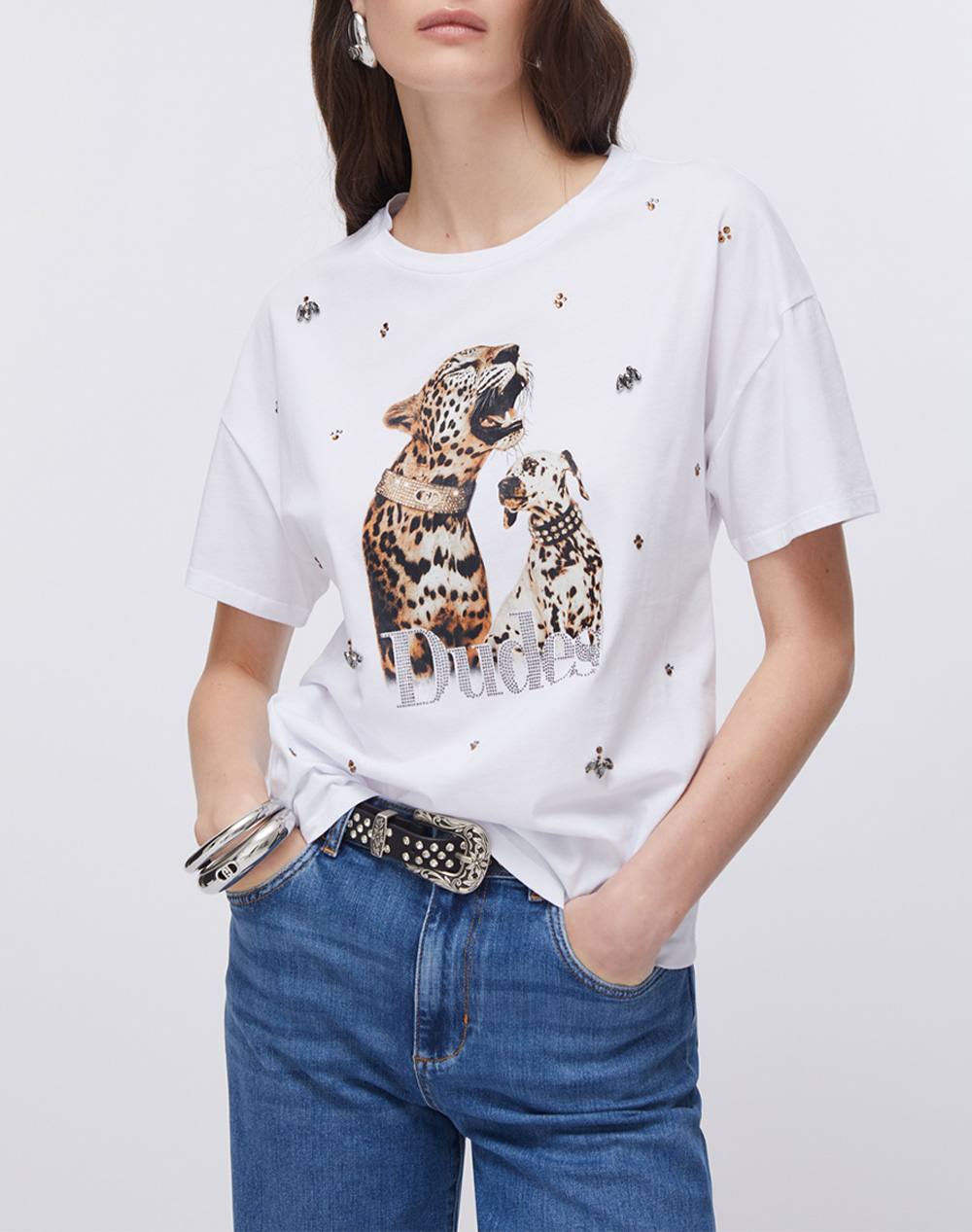 Liu Jo White_Wa6J06_T Shirt Moda M/C Μπλουζα Γυναικειο Γυναικα Ρουχα Μπλουζες Τ Shirt White Βαμβακι Wa6331Js904 P9272