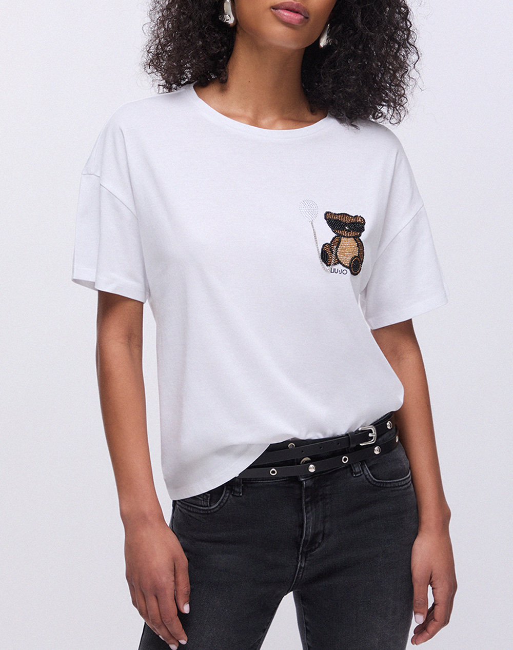 Liu Jo White_Wa6J17_T Shirt Moda M/C Μπλουζα Γυναικειο Γυναικα Ρουχα Μπλουζες Τ Shirt White Βαμβακι Wa6414Js923 P9430