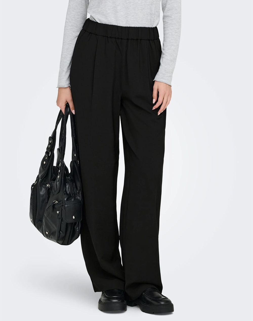 Only Onlsvea Life Hw Pull Up Pant Pnt Γυναικα Ρουχα Παντελονια Chinos Black Με Ελαστανσυνθετικο 15360389 Black