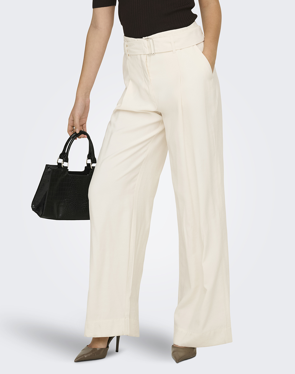 Only Onltila Life Hw Belt Wide Pant Tlr Γυναικα Ρουχα Παντελονια Υφασματινα Offwhite Βισκοζσυνθετικο 15367390 Cloud Dancer