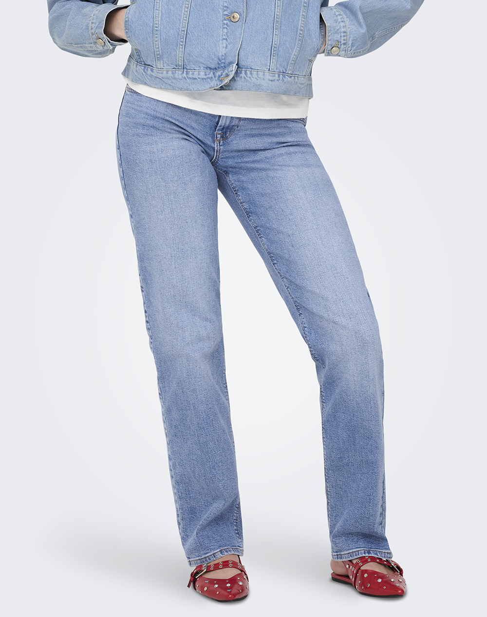 Only Onllopez Low Waist Straight Dnm Tai476 Γυναικα Ρουχα Παντελονια Jean/5P/Cargo Denimlightblue Βαμβακι,Με Ελασταν 15343592 Light Blue Denim -