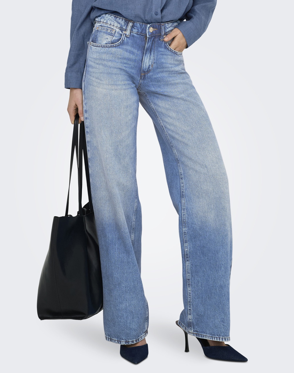 Only Onlhope Low Waist Wide Dnm Tai194 Γυναικα Ρουχα Παντελονια Jean/5P/Cargo Denimlightblue Βαμβακισυνθετικο 15340011 Light Medium Blue Denim