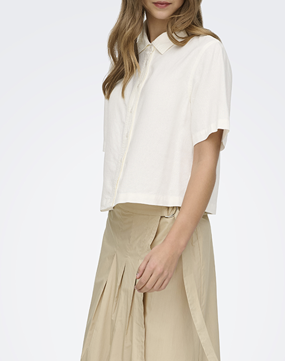 Only Onlgoa S/S Linen Bl Shirt Cc Pnt Γυναικα Ρουχα Πουκαμισα White Βισκοζλινο 15363701 Cloud Dancer