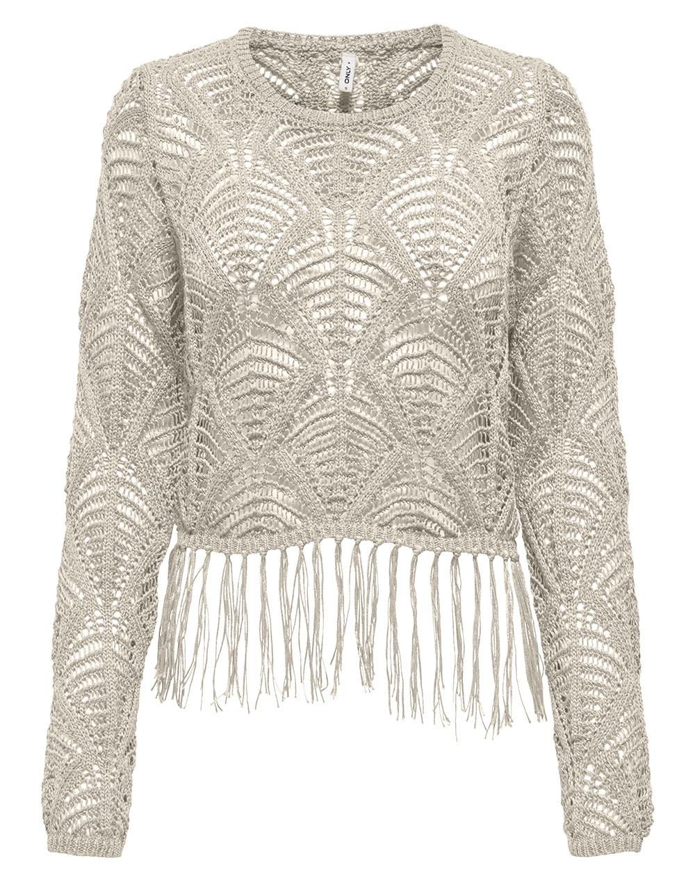 Only Onlleonie Ls Structur Fring Oneck Cc Knt Γυναικα Ρουχα Μπλουζες Πλεκτα Cream Συνθετικο 15362968 Birch