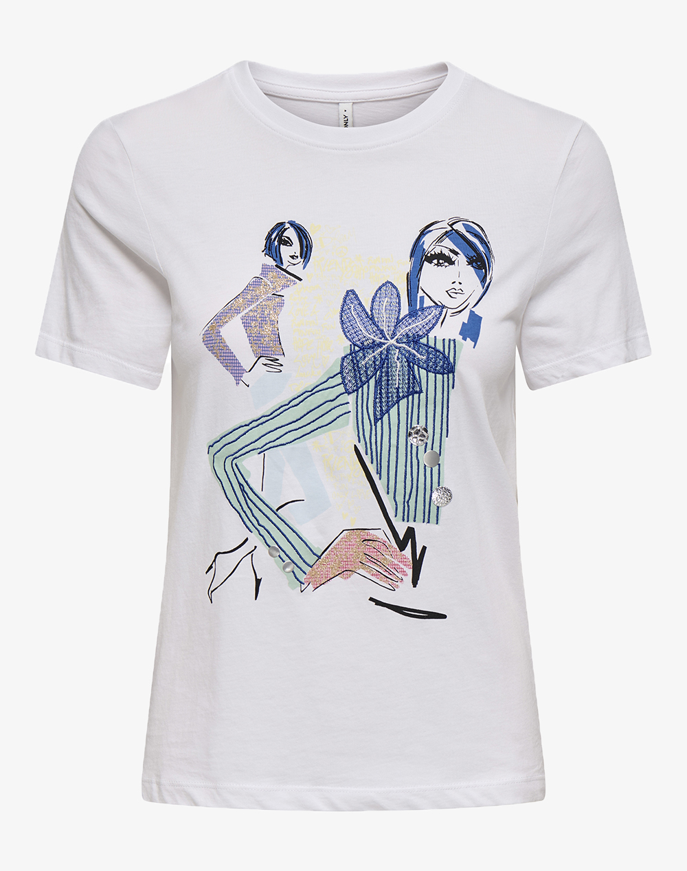 Only Onlceline Reg S/S Top Jrs Γυναικα Ρουχα Μπλουζες Τ Shirt Ecru Βαμβακι 15368908 Bright Whitefriends - Koolfly