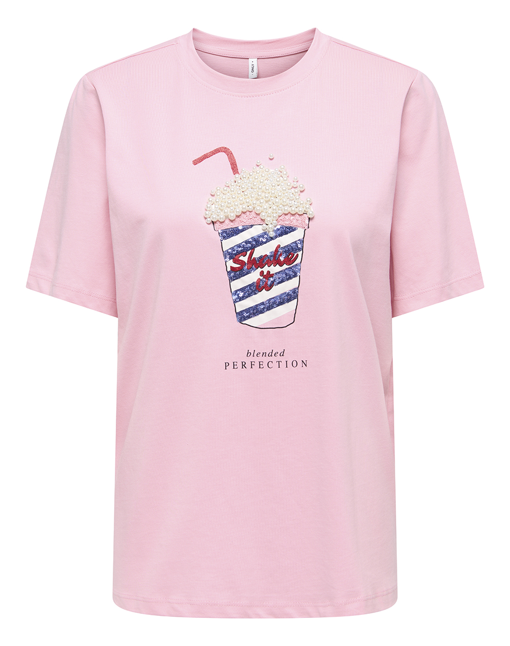 Only Onlburst S/S Popcorn Top Box Jrs Γυναικα Ρουχα Μπλουζες Τ Shirt Pink Βαμβακι 15343431 Romance Roseshakeit