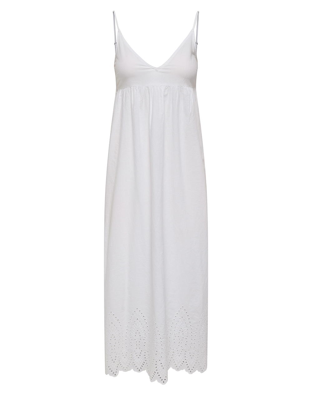 Only Onltulum Emb Long Strap Dress Wvn Γυναικα Ρουχα Φορεματα White Βαμβακι 15369128 Bright Whitebright White Emb