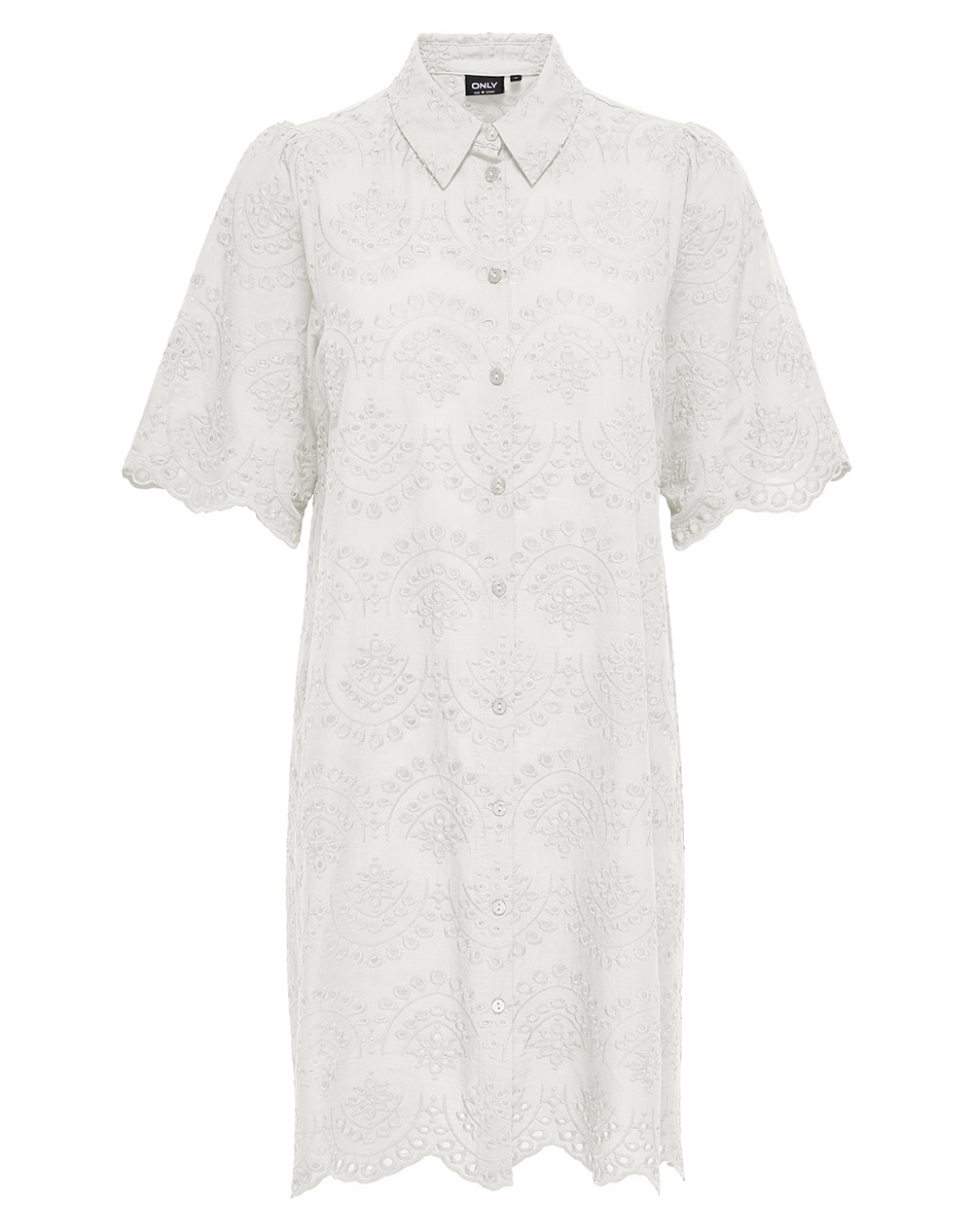 Only Onlvalais Ss Emb. Dress Wvn Fr Γυναικα Ρουχα Φορεματα White Βαμβακι 15378022 Cloud Dancer