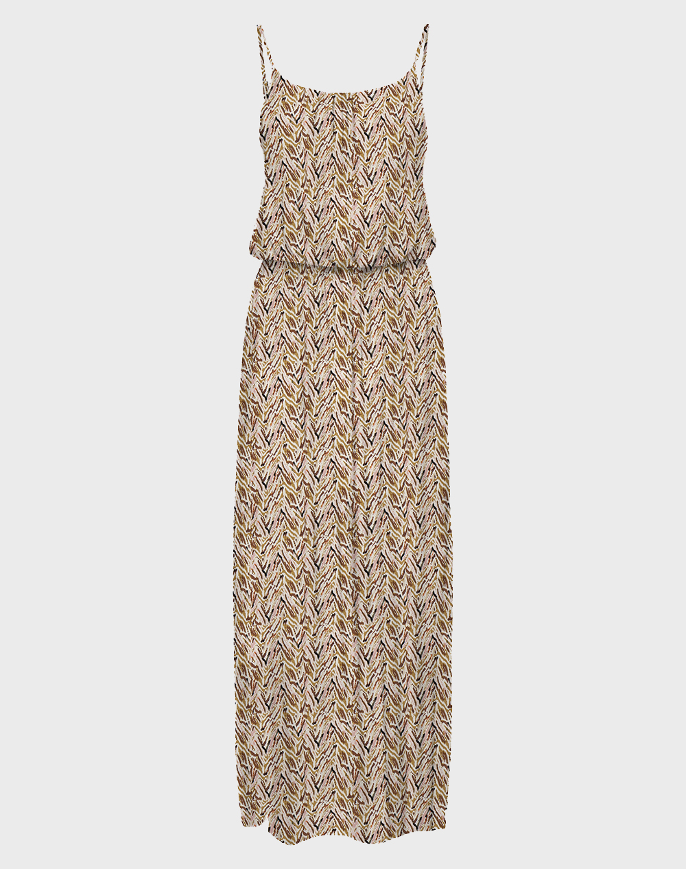 Only Onlnova Life Vis Strap Maxi Dress Wvn Γυναικα Ρουχα Φορεματα Sandybrown Βισκοζ 15222217 Dull Gold716 Abstract Zigzag