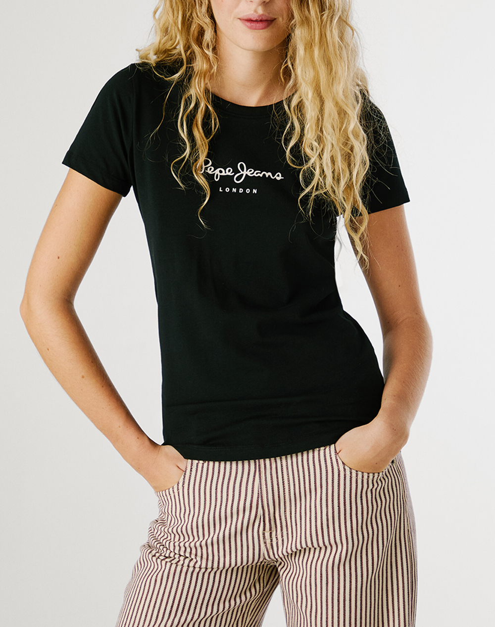 Pepe Jeans Essentials Drop 2 New Virginia Ss N Μπλουζα Γυναικειο Γυναικα Ρουχα Μπλουζες Τ Shirt Black Βαμβακι,Με Ελασταν Pl505202 999/Black - Koolfly