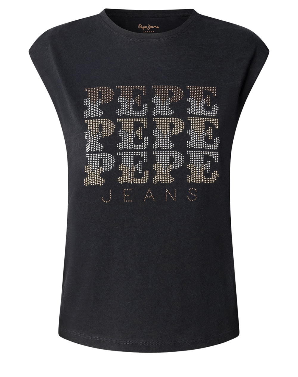 Pepe Jeans Drop 3A Lujan Μπλουζα Γυναικειο Γυναικα Ρουχα Μπλουζες Τ Shirt Black Βαμβακι Pl5000163 999/Black