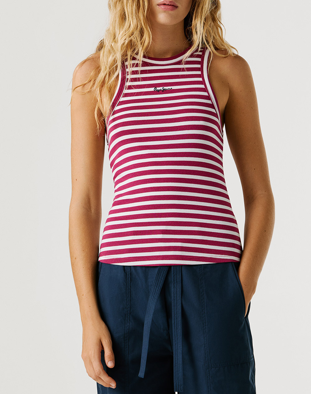 Pepe Jeans Essentials Marian Striped Μπλουζα Γυναικειο Γυναικα Ρουχα Μπλουζες Τοπ/Κορμακια Darkpink Βαμβακιμε Ελασταν Pl5000140 398/Cranberry Pi